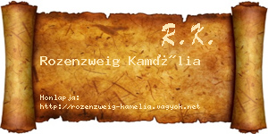 Rozenzweig Kamélia névjegykártya
